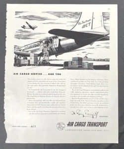 Air Cargo Transport Vintage Print Ad Airplane Fork Lift 1946 - Picture 1 of 2