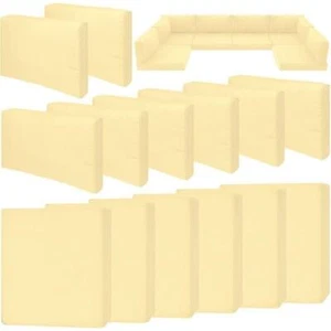 14 Piece Outdoor Patio Waterproof Cushion Covers, Fits 6-Seat Wicker Rattan Sect - Picture 1 of 9