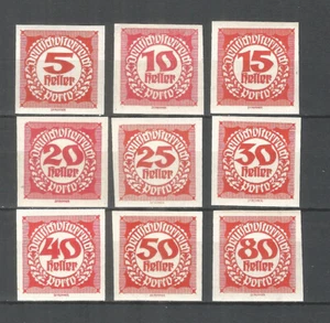 Austria 1920 mint stamps MNH(**) porto 9v - Picture 1 of 2
