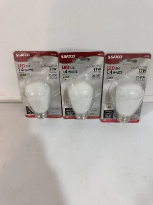 3-PACK Satco S9175 LED 1.4W 120V S14 Medium E26 Coated White 2700K Warm White - Image 1 of 3
