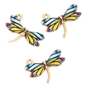 Colorful Dragonfly Charms - Embellishments - Shelly's Buttons - Craft Jewelry - Imagen 1 de 2