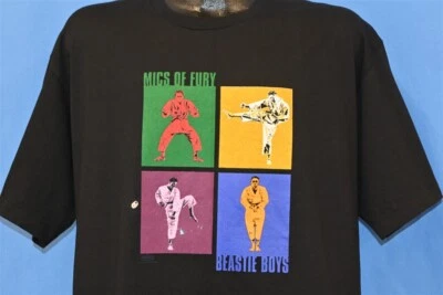 vintage 90s BEASTIE BOYS MICS OF FURY HIP-HOP RAP MARTIAL ARTS KARATE t-shirt L  - Image 1 of 4