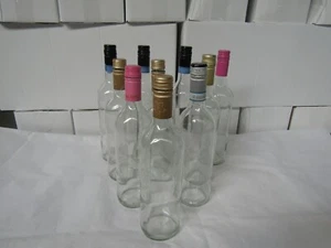 Clear Wine Bottles x 10 with tops, home brew wine making display etc Free UK P&P - Picture 1 of 1