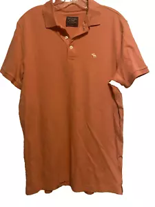 Abercrombie & Fitch Polo Neu ohne Etikett Größe Large Melone orange weiß bestickter Elch - Bild 1 von 3