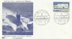 Enveloppe 1er jour Le Redoutable Sous-marin nucléaire français 1969 PAC 2 - Imagen 1 de 2