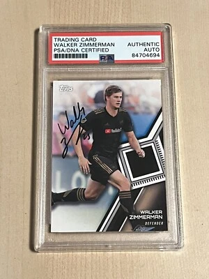2018 Topps MLS Base Rookie Walker Zimmerman Signed Auto RC USMNT PSA DNA - Image 1 of 2