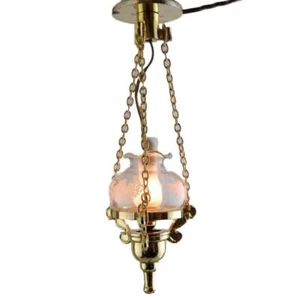 Dolls House Victorian Hanging Ceiling Electric Lamp Miniature 12V Lighting - Picture 1 of 1
