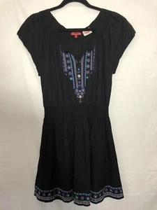 Panhandle Slim Schwarz Damen Gr. S Bestickt Tunnelzug A-Linie Rüschen Kleid - Bild 1 von 7