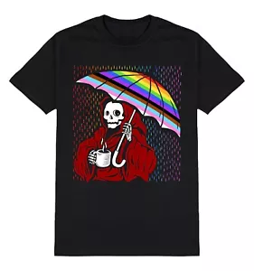 Camiseta GAY Esqueleto Lluvia LGBT Gótico Festival del Orgullo Unisex LGBTQ+ - Imagen 1 de 7