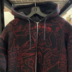 2008 SUPREME UPTOWN NEW YORK APOLLO STATUE OF LIBERTY THERMAL HOODIE XL Vintage - Picture 1 of 10