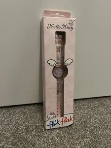 Hello Kitty Flik Flak Watch Girls Women’s Pink Teddy Print BNIB New Collectors - Picture 1 of 9