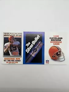 1991 Cleveland Browns NFL Pocket Schedule Sponsor Coors birra leggera Bernie Kosar - Foto 1 di 4