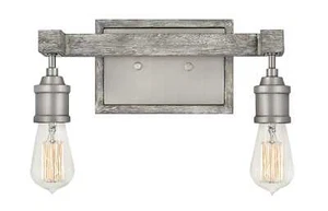 Denton 2-Light Bathroom Vanity Light In Pewter - Picture 1 of 2