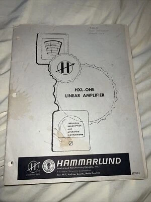 Amplificador de Regla HAMMARLUND HXL-ONE Manual Original Manual con Esquema ☼ Foto 1 de 4