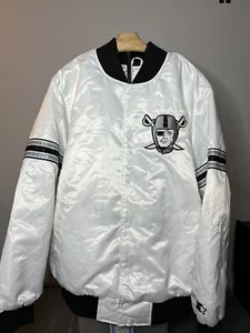 Chaqueta a Presión LAS VEGAS RAIDERS Starter Blanco Satinado Talla XL - Imagen 1 de 7