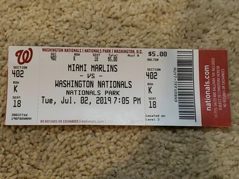 2019 Washington Nationals TICKET STUBS - various games of World Series Champions Cover