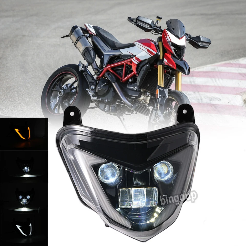 für Ducati Hypermotard 939 821 LED Scheinwerfer DRL mit gelber Blinklimpe - Image 1 of 4
