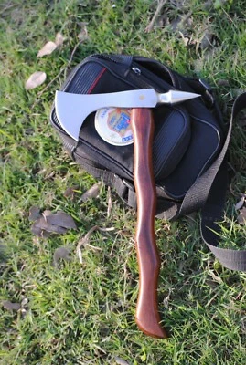 Hand Forged Tomahawk Axe, Carbon Steel Axe, Thowing Axe, Handmade Axe with Spike - Image 1 of 4