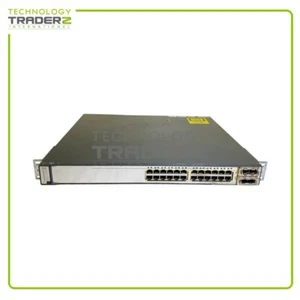 WS-C3750E-24PD-S V03 Cisco Catalyst 3750 PoE 24-Port Network Switch W/ 1x PWS - Picture 1 of 2