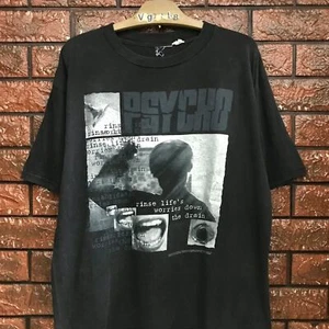Vintage 90s Psycho The Movie 1960 Horror Cult Movie by Alfred Hitchcock T Shirt - Picture 1 of 3