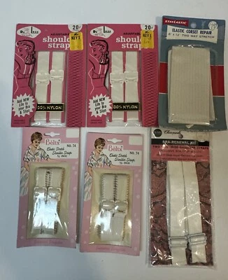 6 Vintage DeLuxe Poise Adjustable Shoulder Straps / Beltx/ Bra Corset Repair Lot - Image 1 of 4