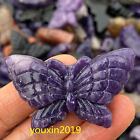 Natural Purple cloud mother Quartz Hand Carved butterfly Crystal Healing 1pc