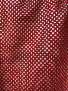 Red Fabric With Tiny Silver Stars 2 1/2 Yards X 45 Inches - Bild 1 von 2