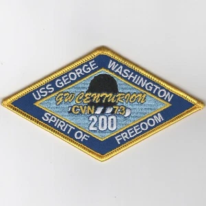 PARCHE BORDADO 4.9" CVN-73 USN NAVY 200 TRAMPAS DIAMANTE USS GEORGE WASHINGTON - Imagen 1 de 1