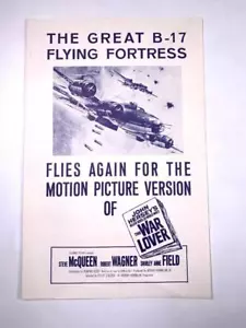 THE WAR LOVER Steve McQueen Vintage Handbill Advertisement FOX THEATRE, OAKLAND - Picture 1 of 4