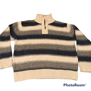 Pronti Herren Pullover 4XL Tweed Streifen Blau Grau Creme - Bild 1 von 8