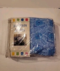 Vintage 1980er Caribbean Brights Full Bed Rock blau Blumenmuster 54"×75". - Bild 1 von 4