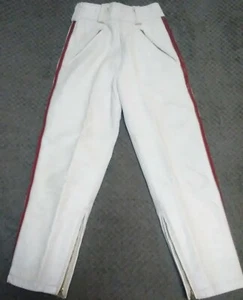 Pantalones de moto Bates California de colección 26/26 rojo blanco azul a rayas de cuero - Imagen 1 de 11
