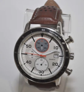 Montre chronographe Citizen E014-S042135 HWS 44 mm WR cadran blanc comme neuve - Photo 1/7