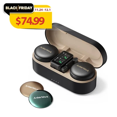 AnkerWork M650 Wireless Lavalier Microphone Noise Cancellation for Vlog |Refurb - Image 1 of 4