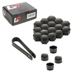 20x Radschrauben Abdeckkappen Sicherungsschraube Set schwarz 17 mm für DACIA - Picture 1 of 8