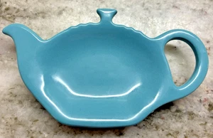 Le Creuset Stoneware Tea Bag Holder in Turquoise Blue NEW with Tag L6 - Picture 1 of 3