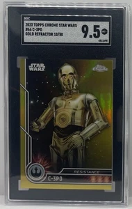 C-3PO 2023 Topps Chrome Star Wars GOLD REFRACTOR #10/50 Card #66 SGC 9.5 SP - Picture 1 of 2