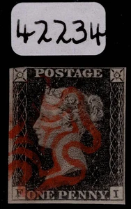 GB QV SG3, 1d grau-schwarz PLATE 1b, FINE USED. Katze 425£. RED MX. BRANDON CERT FI - Bild 1 von 1