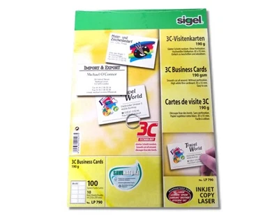 Visitenkarten 3C 100er hochweiß für Drucker LP790 SIGEL