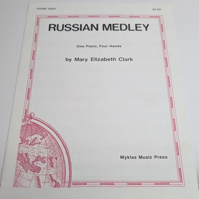 Partitura em dueto de piano medley russo um piano quatro mãos Mary Clark F4 - Imagem 1 de 4
