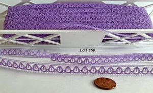 Vintage 1/2"" wide Lace 10 yards Purple Lot 158 Crafts Doll Clothes Scrapbooking - Picture 1 of 4