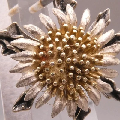Anhänger Charm Silber 835 prachtvolle mehrfärbige alte Sonnenblume - Bild 1 von 3