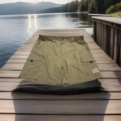 Nuevo Bimini Bay Hombres 42 (Ajuste 41X7.5) Outback Senderista Pesca Pantalones Cortos Nylon Carga Foto 1 de 4