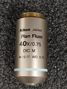 NIKON PLAN FLUOR 40X/0.75 DIC M ∞/0.17 WD 0.72 CFI ECLIPSE MICROSCOPE OBJECTIVE - Picture 1 of 4