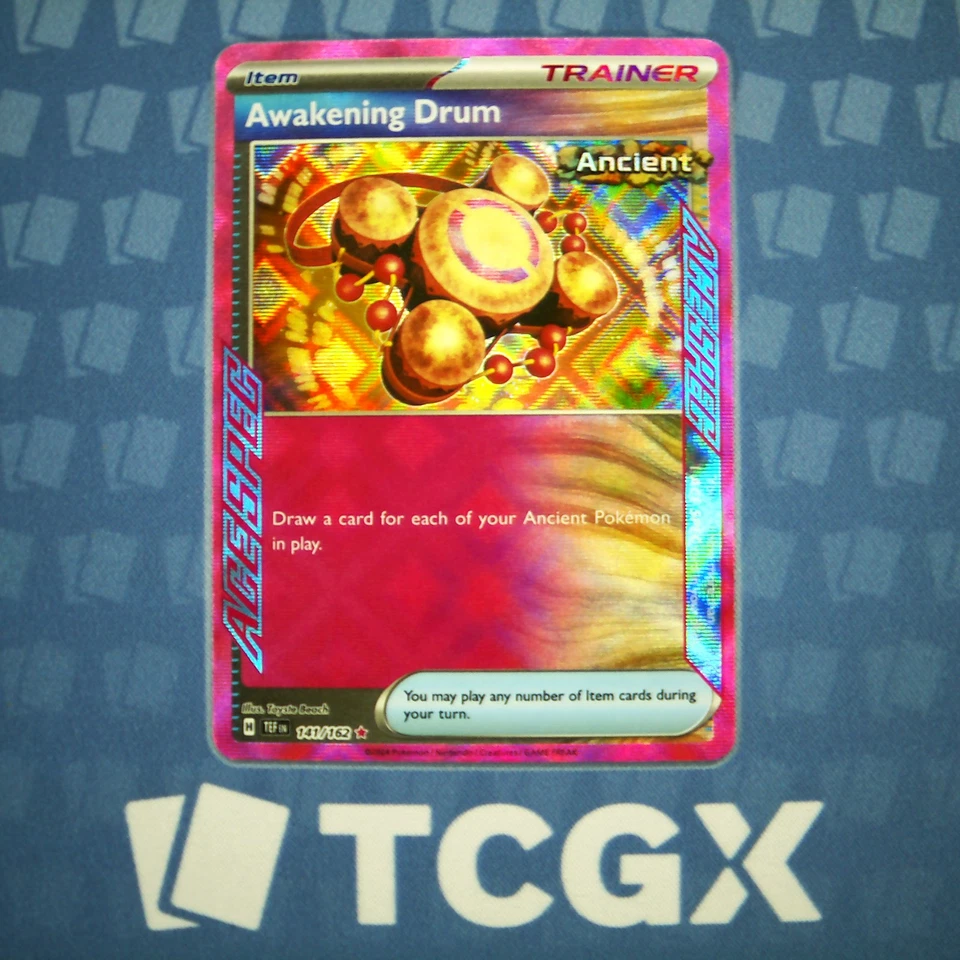 Pokemon - Awakening Drum - 141/162 - SV05: Temporal Forces - Holo NM - Image 1 of 1