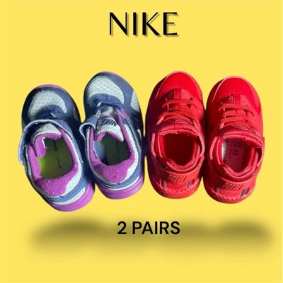 Lote de 2 zapatillas deportivas Nike Huarache Run & Revolution para niños pequeños talla 6C Foto 1 de 4