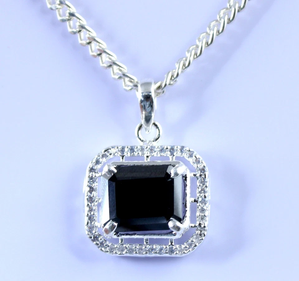 10.94 Karat Schwarz Diamant Solitaire Smaragdschliff Zertifiziert Neueste Design - Bild 1 von 4