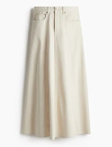 H&M Editions Flared 5 Pocket Cream Denim Maxi Skirt. Size 2. NWT. Sold Out - Picture 1 of 9