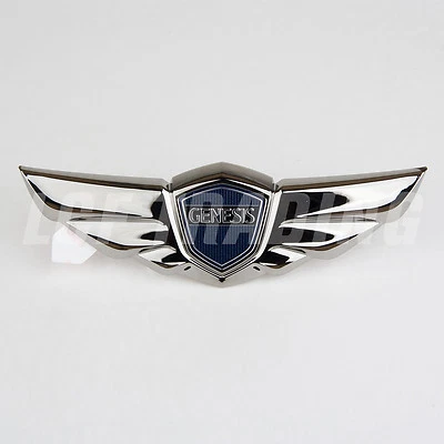 2008-2014 Hyundai Genesis Sedan OEM Tail Gate Wing Emblem BLACK CHROME 10 PC USA - Image 1 of 4