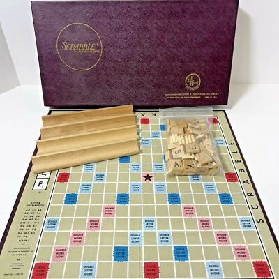 Vintage 1953 Scrabble Board Game Selchow & Righter Complete Wooden Tiles - Image 1 of 4